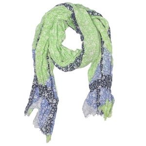 J crew green and blue floral scarf